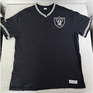 Mitchell & Ness Oakland Raiders Vintage V-Neck Men's 3XL Nostalgia‎ Cotton